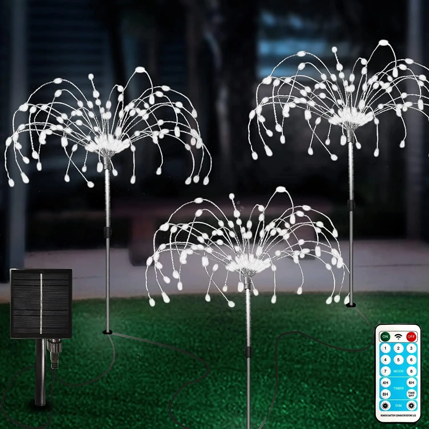 Solar Fireworks Garden Lights Solar Waterproof Garden Lights with Remote Control 120 LEDs Lawn Backyard Christmas birthday party