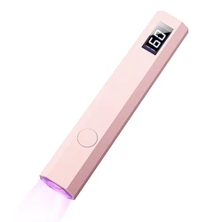 YIKOOLIN Mini Handheld UV Cordless Nail Lamp Gel Nail UV Lamp with LED Display Small Portable Light Therapy Lamp Nail