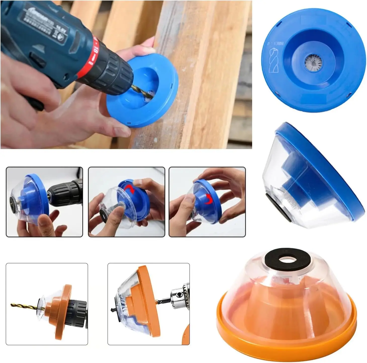 Osłony przeciwpyłowe do wiertarek elektrycznych, pojemniki na pył, młotki udarowe, odpylacze, akcesoria do elektronarzędzi, urządzenia przeciwpyłowe do wiercenia