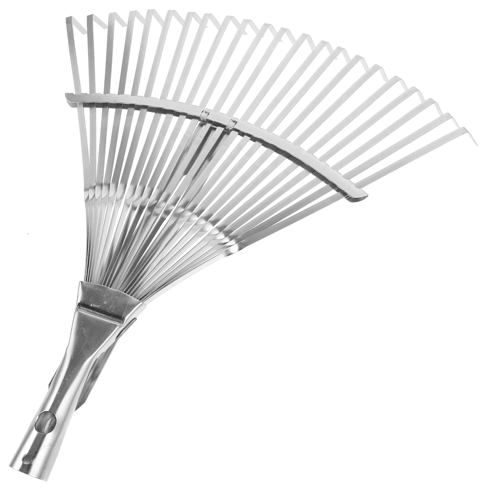 Garden Stainless Steel Telescopic Handle Leaf Rake 22 Teeth Electroplated Flat Wire Lightweight Tool for Yard Lawn