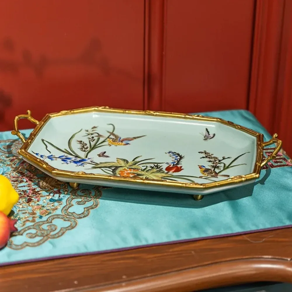 Modern Unique Shaped Kitchen Container Plates Fruit Serving Dish Entryway Decorative Bandeja Fashionable Home Decor Accessories