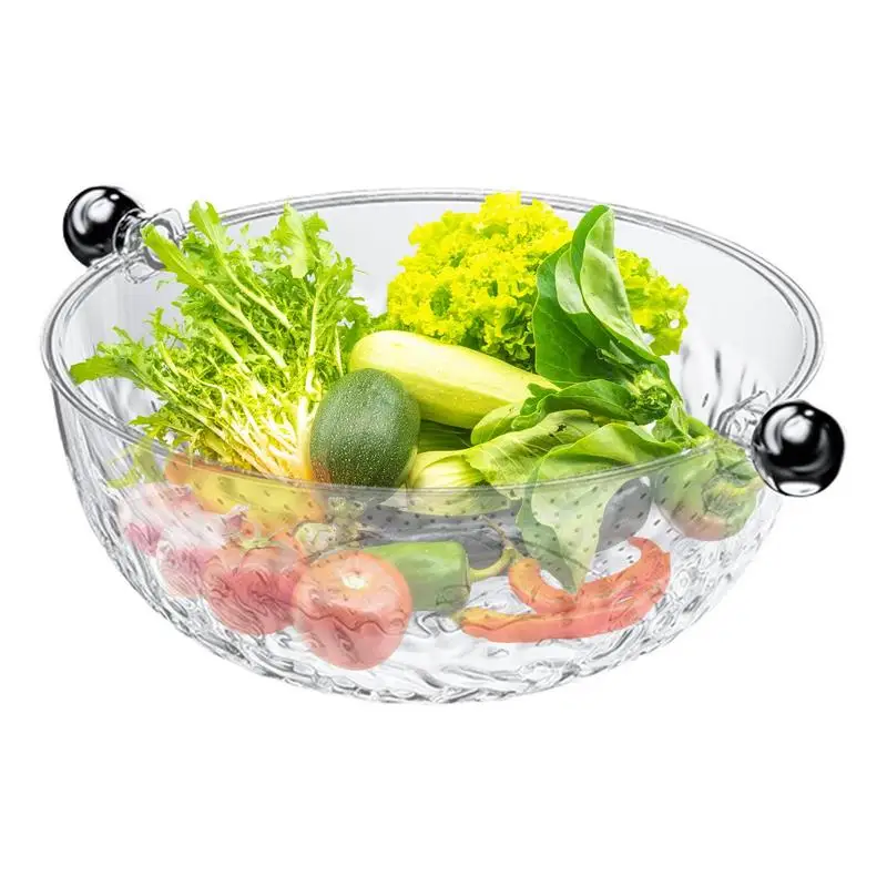 Vegetable Washing Basket Double Layer Strainer Basket Large Capacity Cooking Preparation Strainer For Carrot Kitchen Supplies