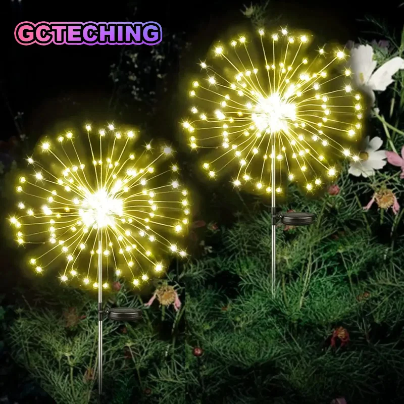 LED Solar Firework Lights Garden Decoration Fairy Lights Waterproof Outdoor Dandelion Lawn Lamp for Garden Landscape Lawn Decor