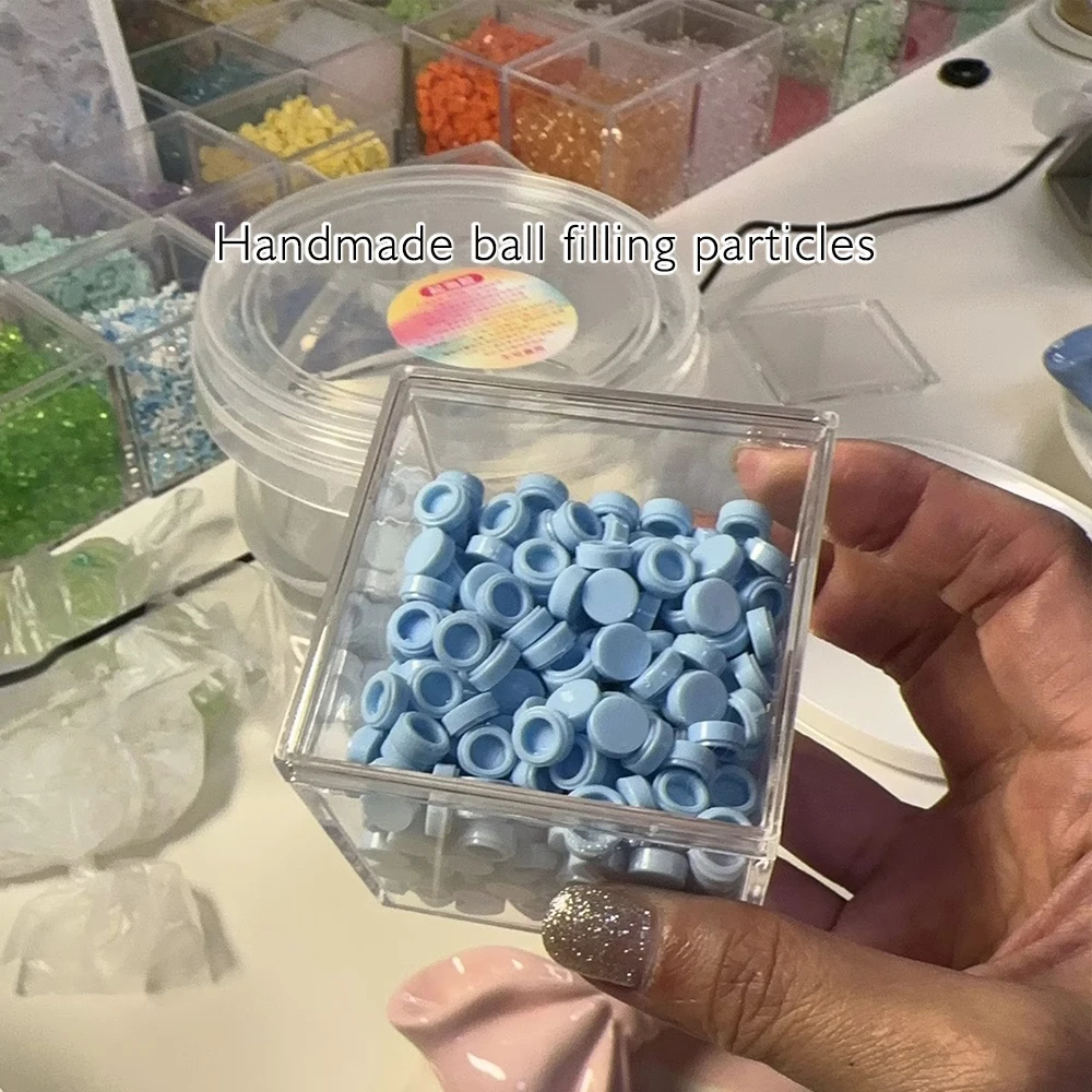 10g-200g Round Brick Fillers, Multicolored Mini Particles for Handmade Crunch Balls, Squeeze Balls and Shaker Charm DIY Crafts