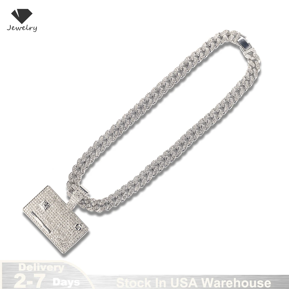 

Мужской кулон в виде кредитной карты VISA с цирконами, цепочка в стиле Майами Кьюбан, хип-хоп украшение, модные ювелирные изделия, доставка из США.