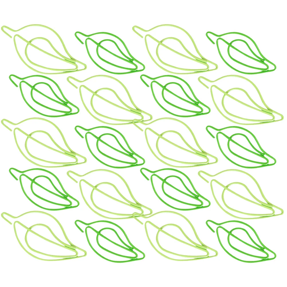 

30pcs Leaf Shaped Paper Metal Document Clips Colored Office School Supplies Creative Cute Small Clips for Paperwork