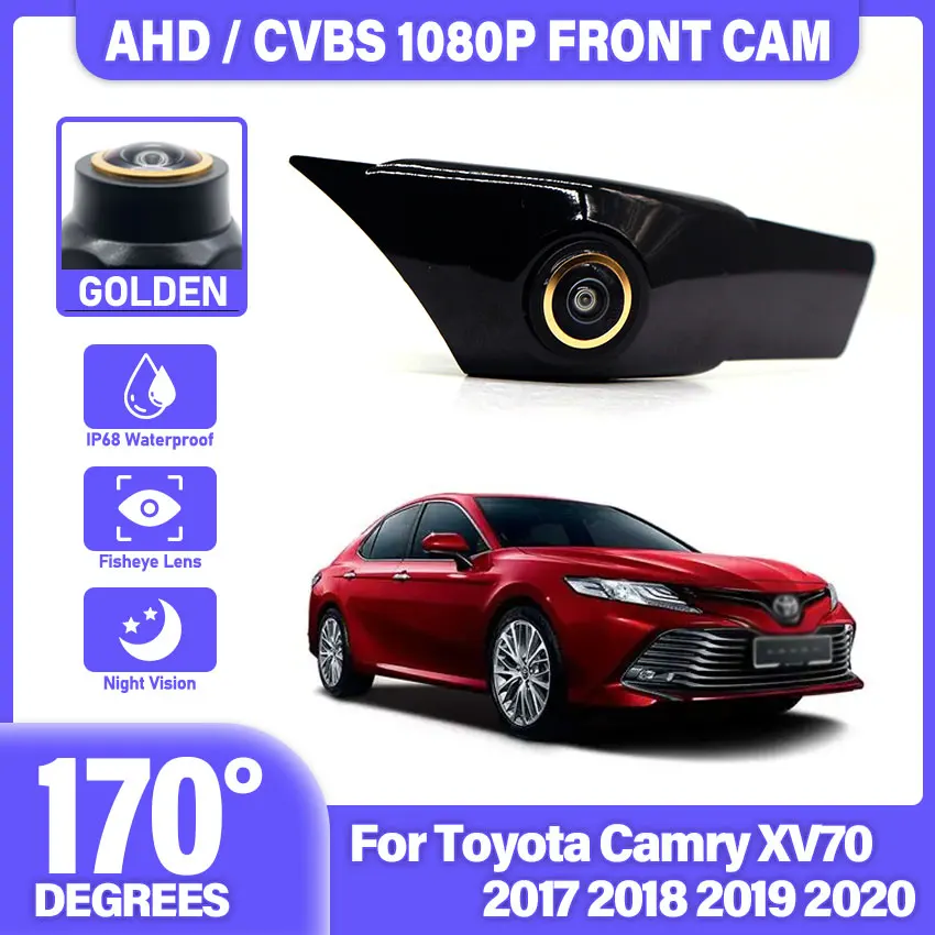 Golden AHD HD CCD Car Front View Parking Night Vision Positive Waterproof Logo Camera For Toyota Camry XV70 2017 2018 2019 2020