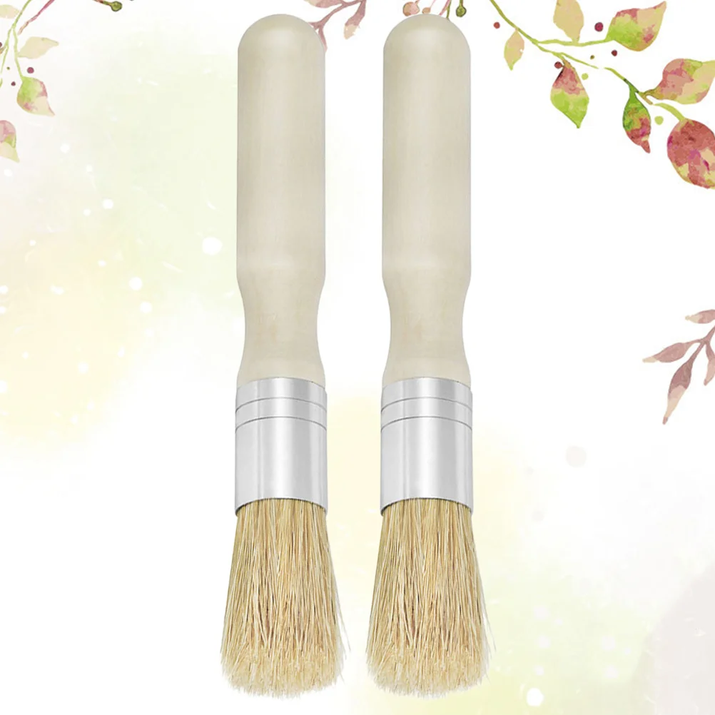 2 Pcs Artist Paint Oil Painting Tool Acrylic Brush Wax Finishing Bamboo Stencil
