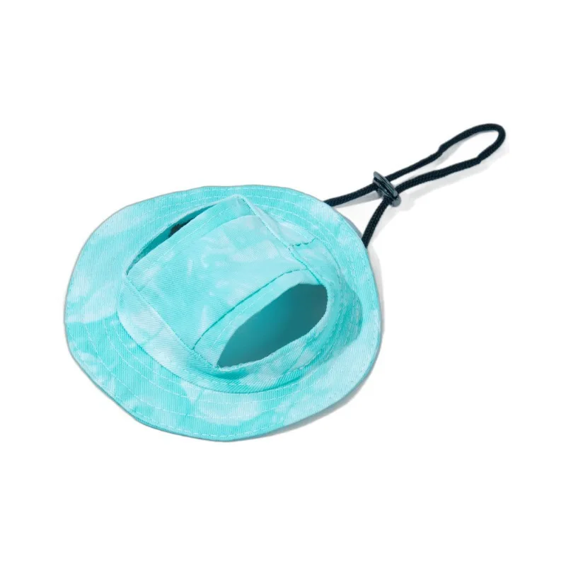 Summer Pet Sun Hat for Cat Dog with Adjustable Strap Breathable Mesh Bucket Hat for Outdoor Activity Ear-Friendly Design