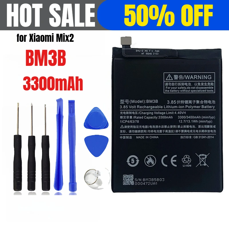 

3300mAh BM3B for Xiaomi Mix2 Mobile Phone Battery High Capacity