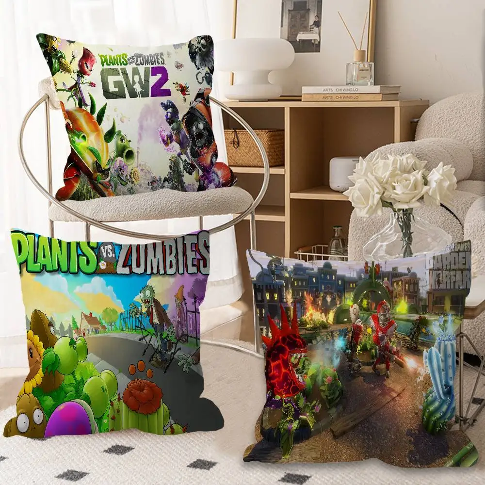 Classic Game P-Plants Vs Z-Zombies Cushion Cover Inches Farmhouse Decor Home Throw Pillow Covers for Couch Decorations