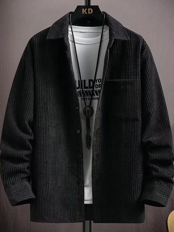 

Comfortable Corduroy Jaet Men's Spring Autumn Loose Long Sve irt Youth Faion Casual Sle Anti-Wrinkle Durable