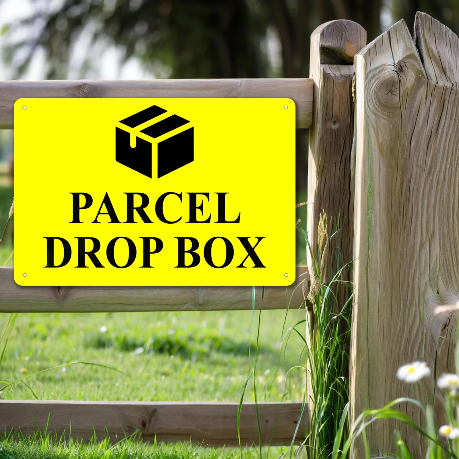 1pc Parcel Metal Sign Drop Box Deliveries Packages Leave Here Mail Box Wall Decor Metal Plaque Wall Decoration Outdoor Wall