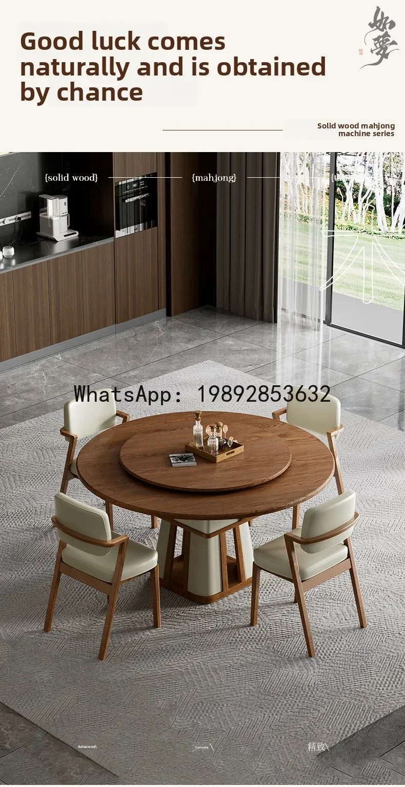 ZZ Solid Wood  Fully Automatic Home Mahjong Table Dining Table Dual-use Silent Dining Mahjong All-in-one Machine Square Table