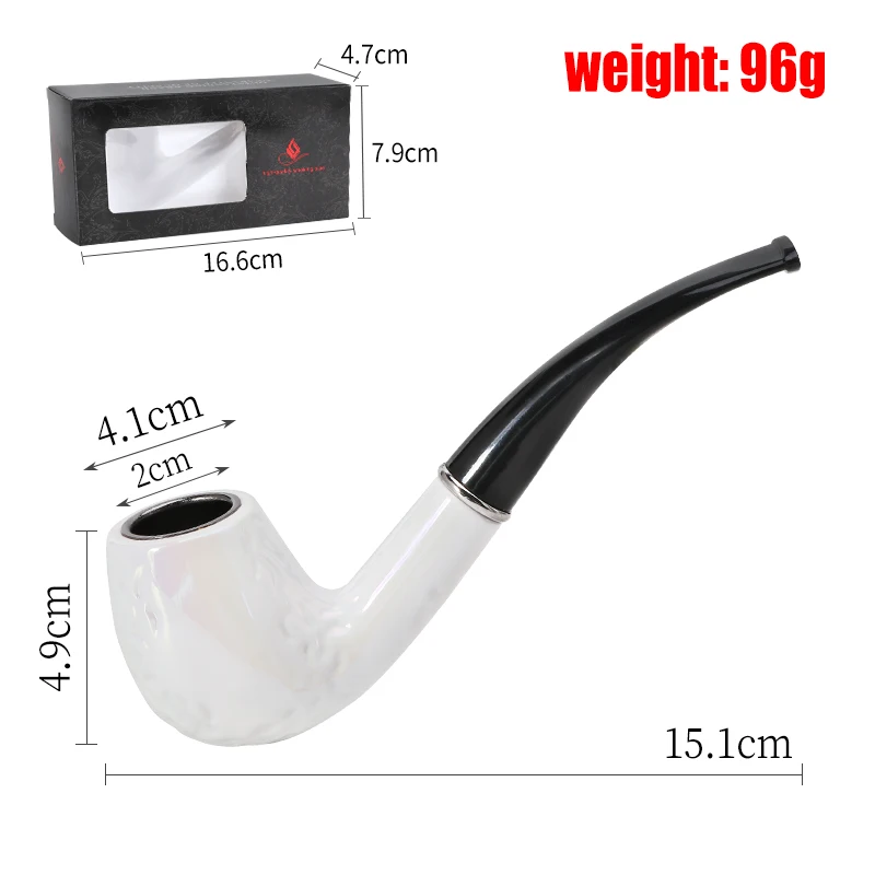 Delicate Resin Wooden Pipe Retro Classic Bent Smoking Chimney Filter Pipe Potable Handheld Cigarette Accessories