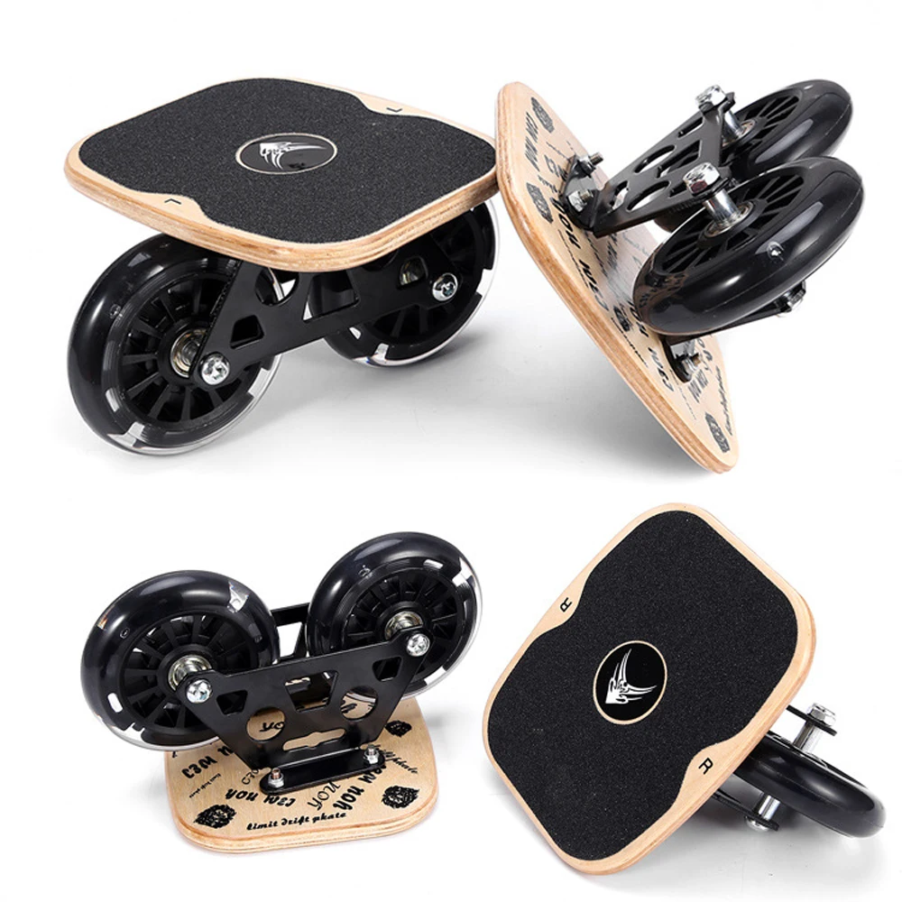 1 Pair Professional Drift Board Maple Portable MIni Skateboard 82A PU Flashing Wheel Short Skate Board Roller Skating Driftboard