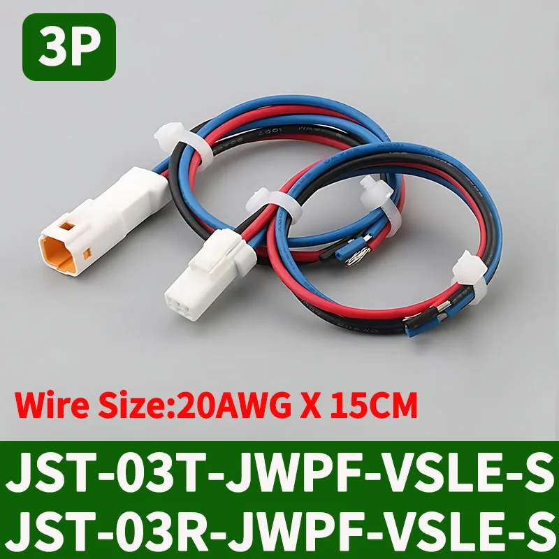 5/20 SETS JST02T/02R-JWPF-VSLE JWPF Series Male Female Plug Docking Harness Mini Car Motorcycle With 20AWG 15CM Wire Connector