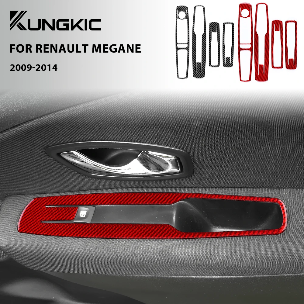 

Настоящее мягкое углеродное волокно для Renault Megane RS 2009 2010 2011 2012 2013 2014 Наклейка на панель стеклоподъемника автомобиля Аксессуары