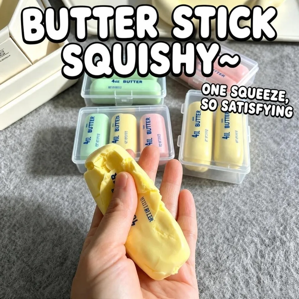 Butter Stick Wax Cracking Squeeze Toy Crackable Texture Crispy Feel Crunchy Sound Ball Handmade Craft Cheese Soft Gel Fidget Toy