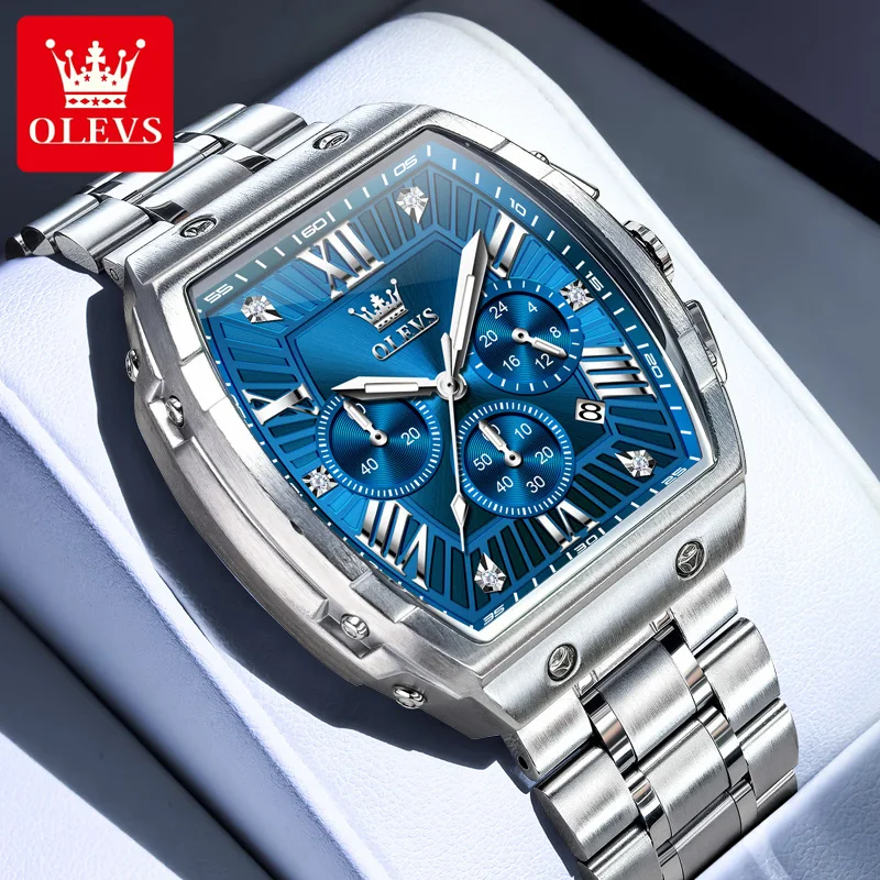 OLEVS 5639 NEW Men Watch Multifunctional Three Small Dials Date Waterproof Luminous Watches Luxury Quartz Man Watch