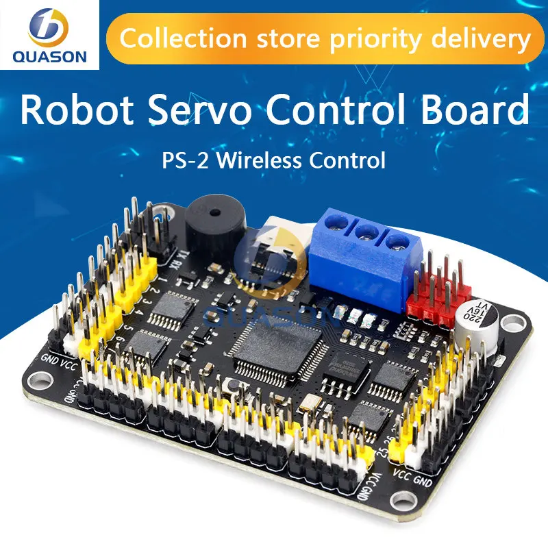 New Version 32 Channel Robot Servo Control Board Servo Motor Controller PS-2 Wireless Control USB/UART Connection Mode