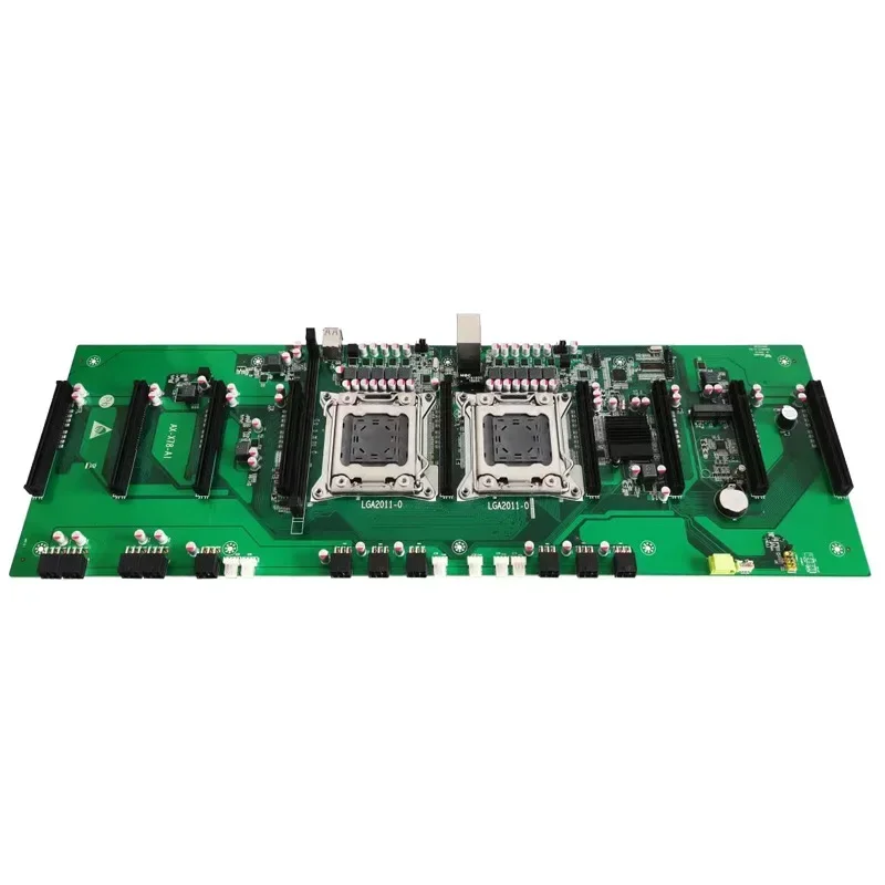 X79 motherboard komputer saluran ganda, hard drive SATA dengan spasi 60mm mendukung 9 3060 kartu grafis