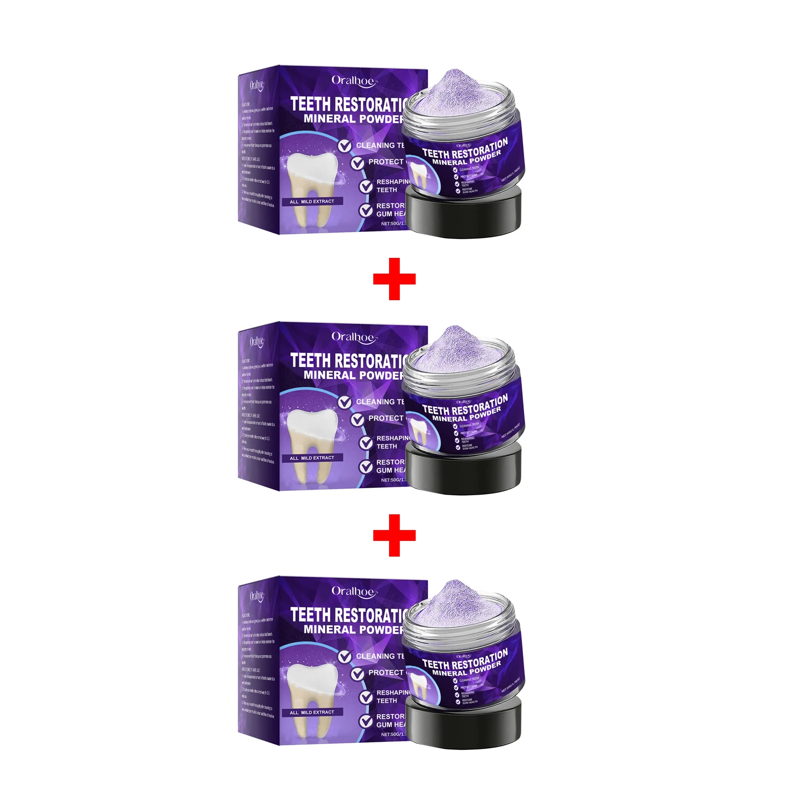 مسحوق تبييض الأسنان الأرجواني إزالة لوحة الأسنان الجير تنظيف تبييض الأسنان استعادة مسحوق معدني العناية بصحة الفم #2