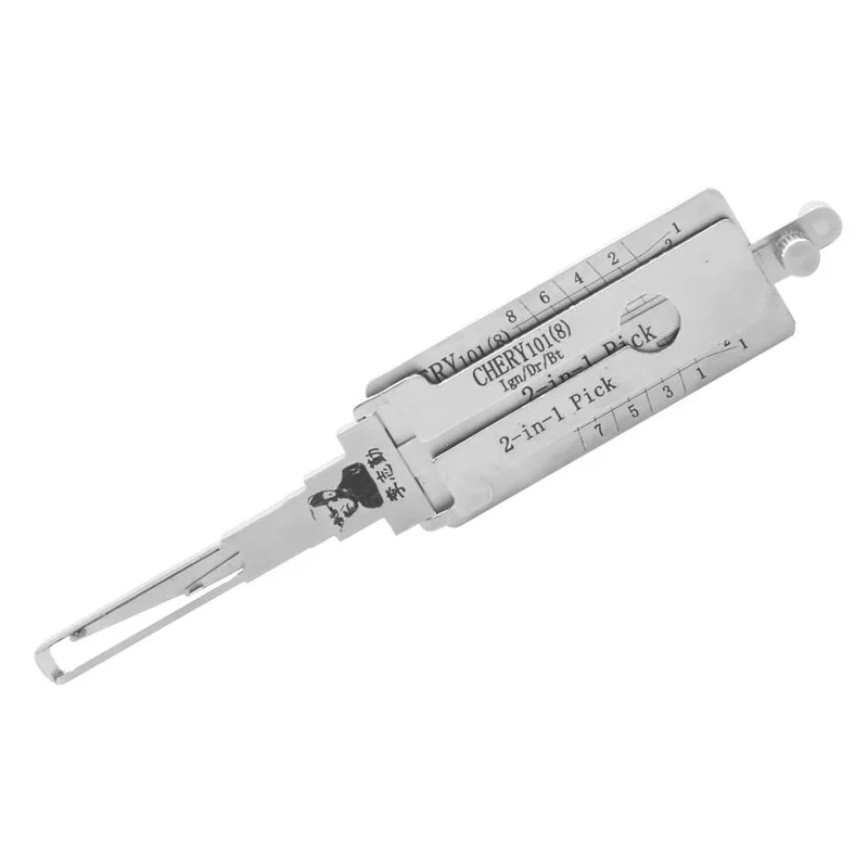 Lishi CHERY101(8) 2 in 1 Lock Pick Decoder Ignition Car door open for Chery New Tiggo 5 E5 Models Vertical milling