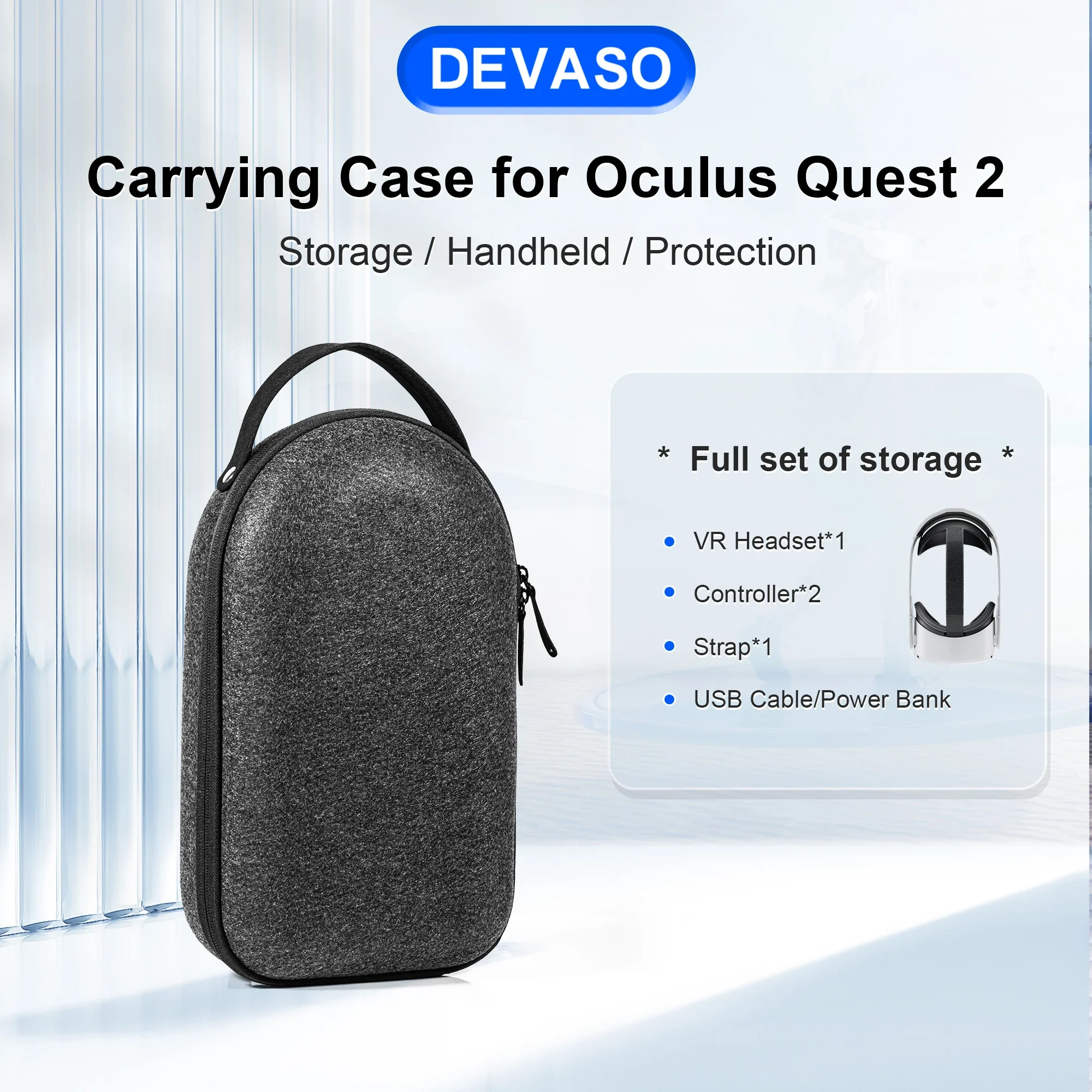 Large Capacity Multi-functional Portable Felt Bag Headwear Storage Bag VR Glasses Carrying Storage Bag For Pico4