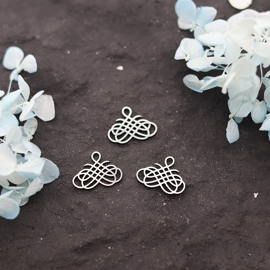 3pcs Wholesale Infinity Knots Pendants Accessories Stainless Steel DIY Necklace Earrings Bracelets Charms For Jewelry Making