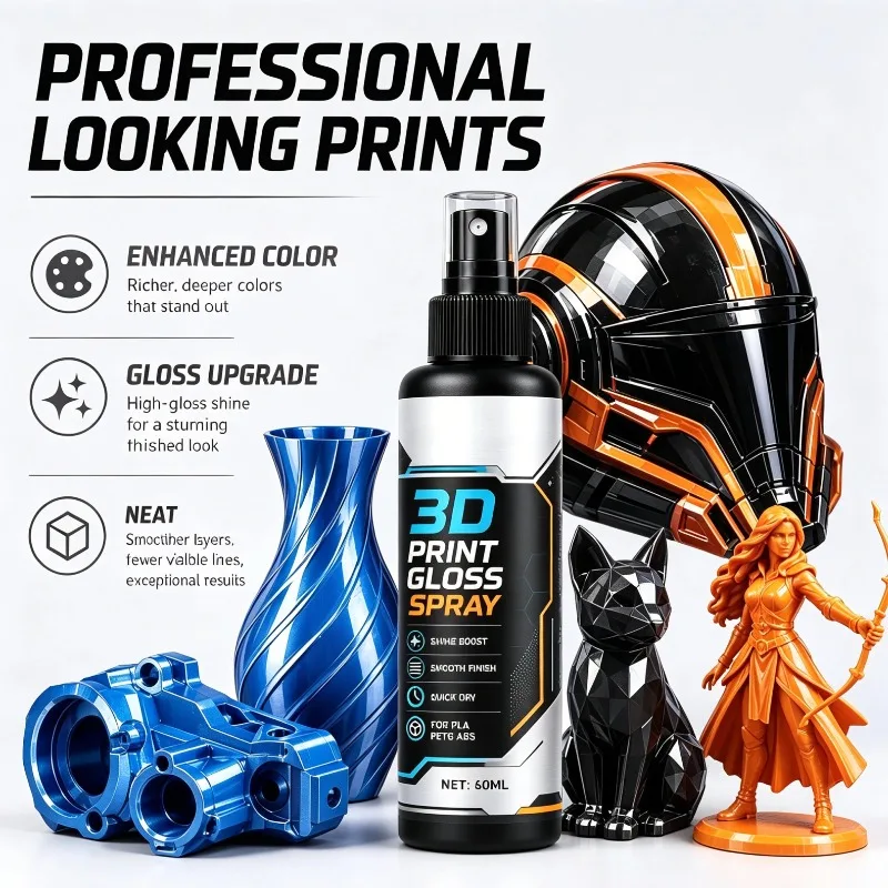 3D Print Polishing Spray Enhancer High Shine Coating Quick Dry Layer Line Smoothing Liquid For PLA PETG ABS Model Finishing
