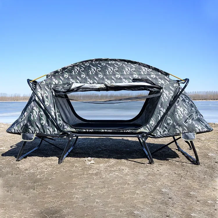 Folding Pop Up Bed Canopy Tent Elevated Fishing Off Ground Tent For Camping