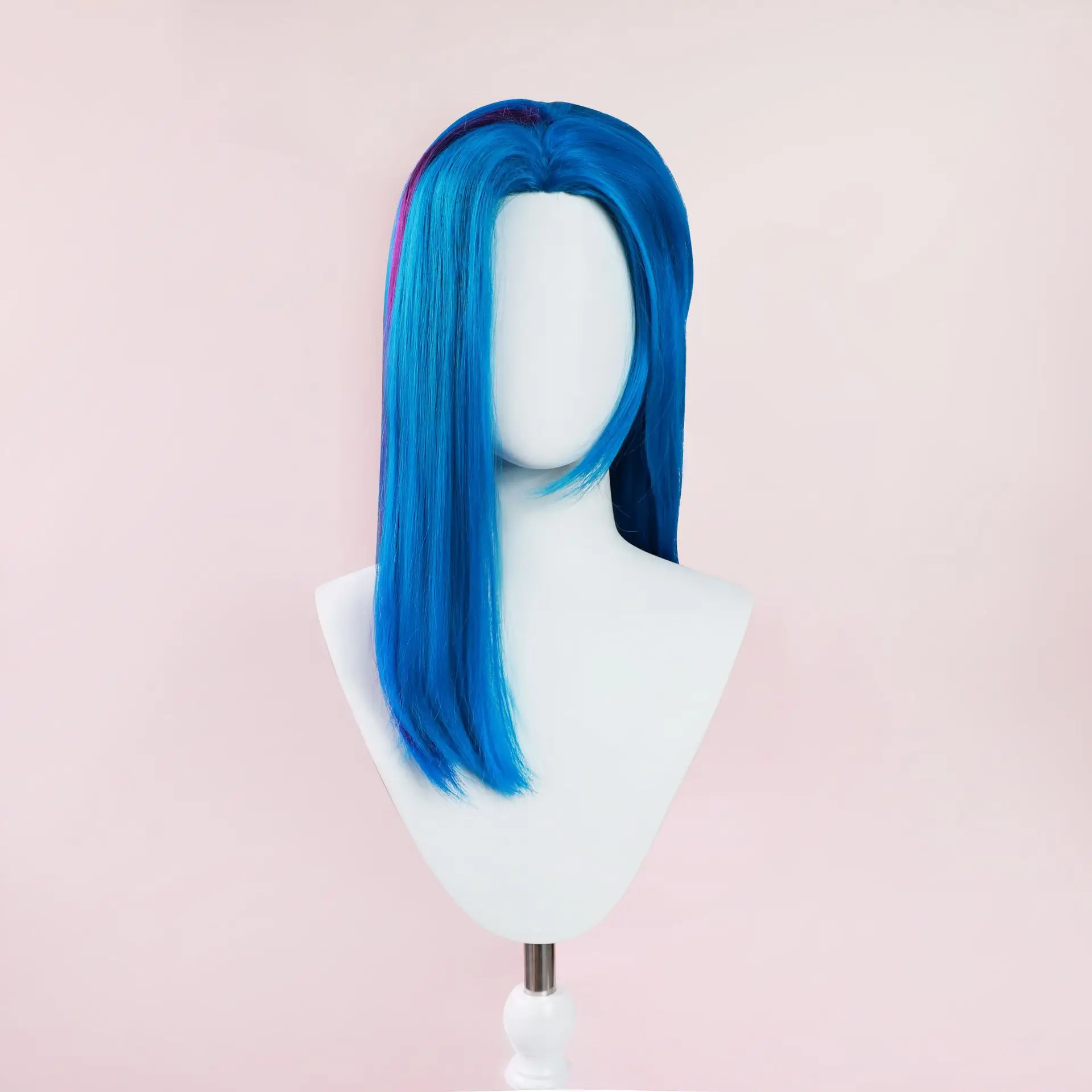 Arcane League of Legends Jinx – perruque bleue cheveux longs pour hommes et femmes, accessoire de fête de mascarade d'halloween, accessoires de Cosplay