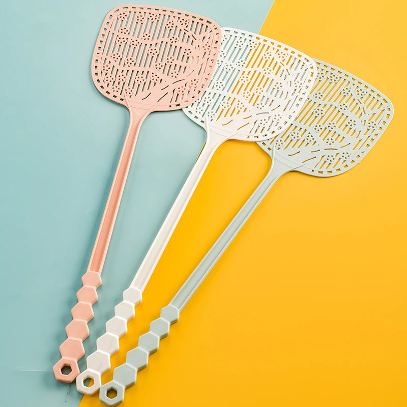 2 PCS Cute Style Fly Swatter, Plastic, Made of New PP Material, Durable for Home Use, Manual Extended Handle