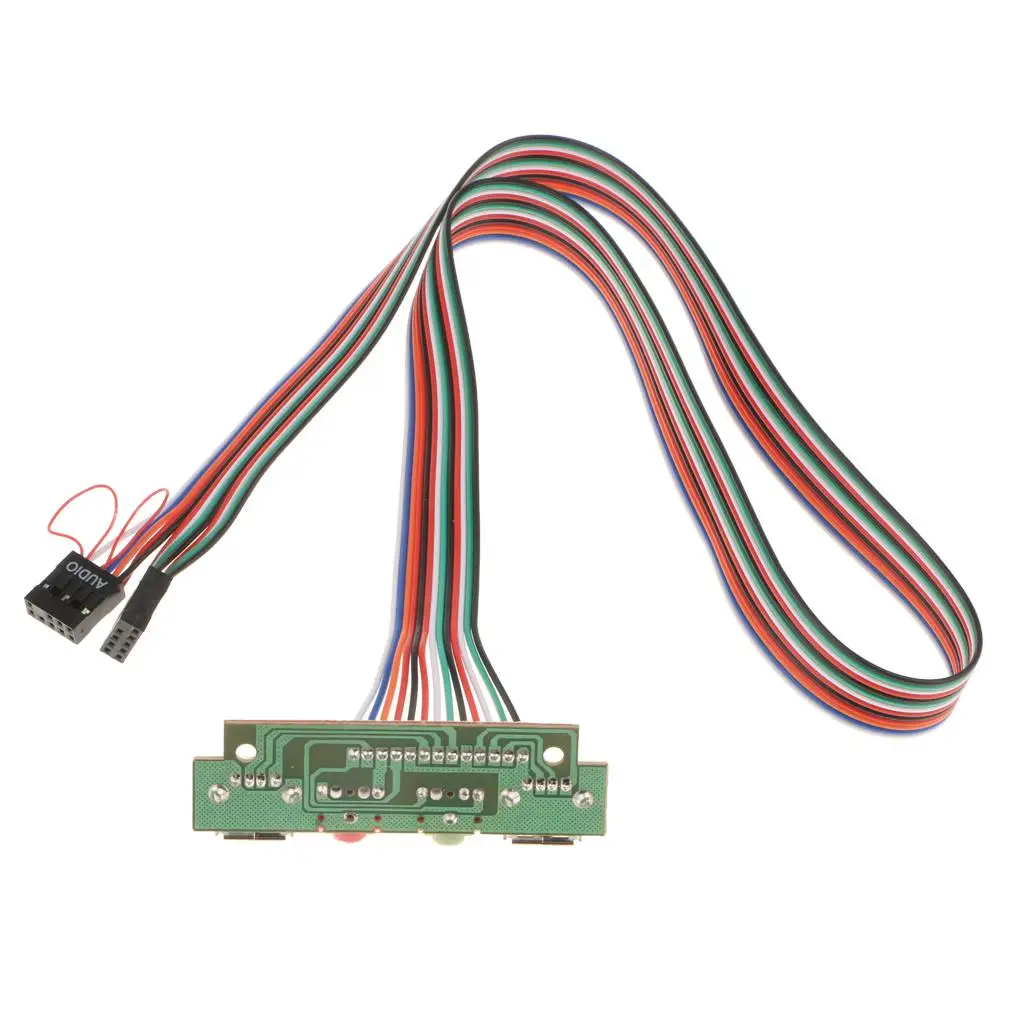 

Replacement Audio USB Board Dual USB Ports Microphone Cable PC Front Panel Expansion DIY Accessory for Desktop Computer