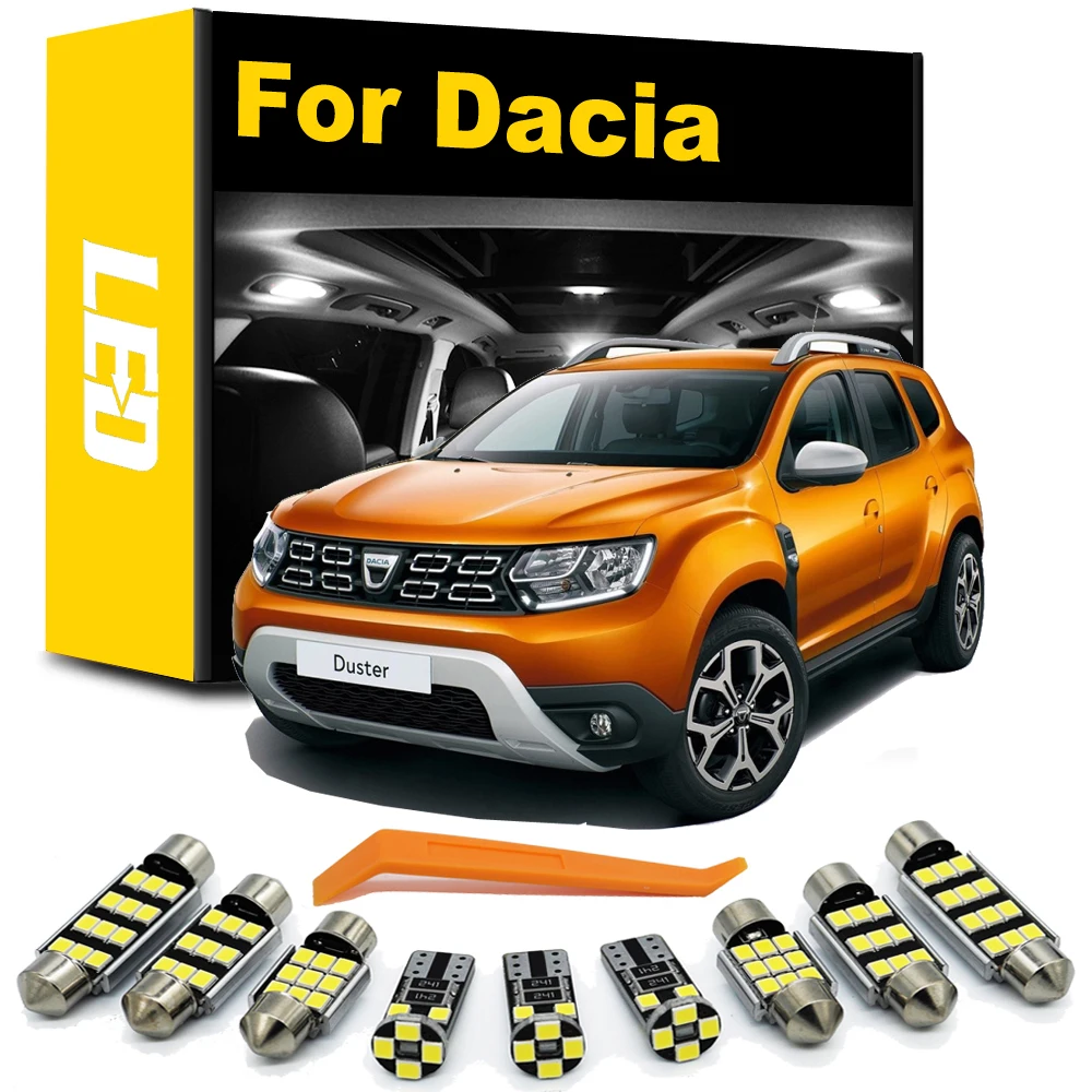 Car LED Interior Light Kit For Dacia Sandero Duster Lodgy Dokker Logan Spring Jogger 2004- 2020 2021 2022 Dome Reading Canbus