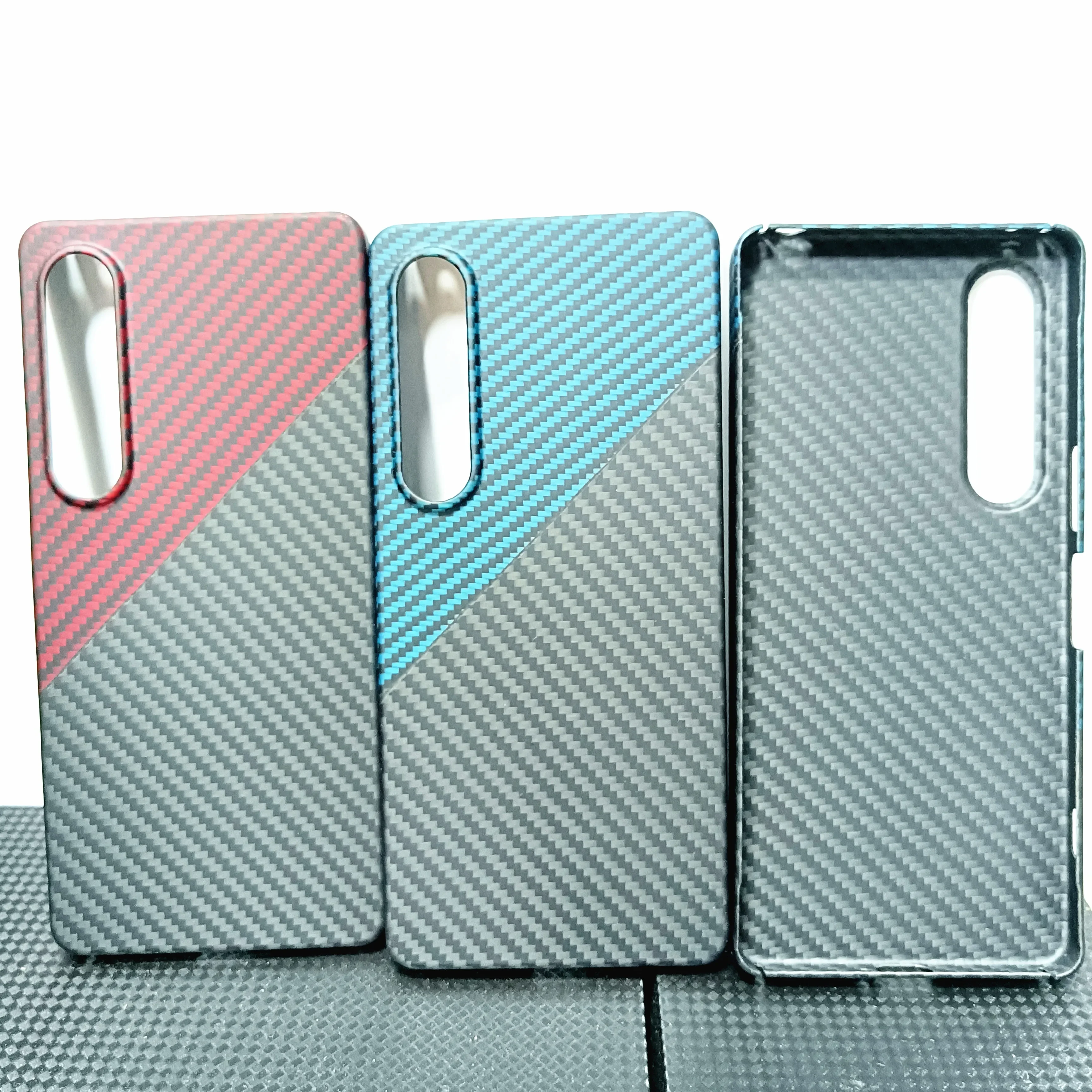 

Genuine 1500D Aramid Carbon Fiber Slim Case For Sony Xperia 1 VI 1VI Xperia1 6th Splicing Dual Color Ultra Thin Hard Armor Cover