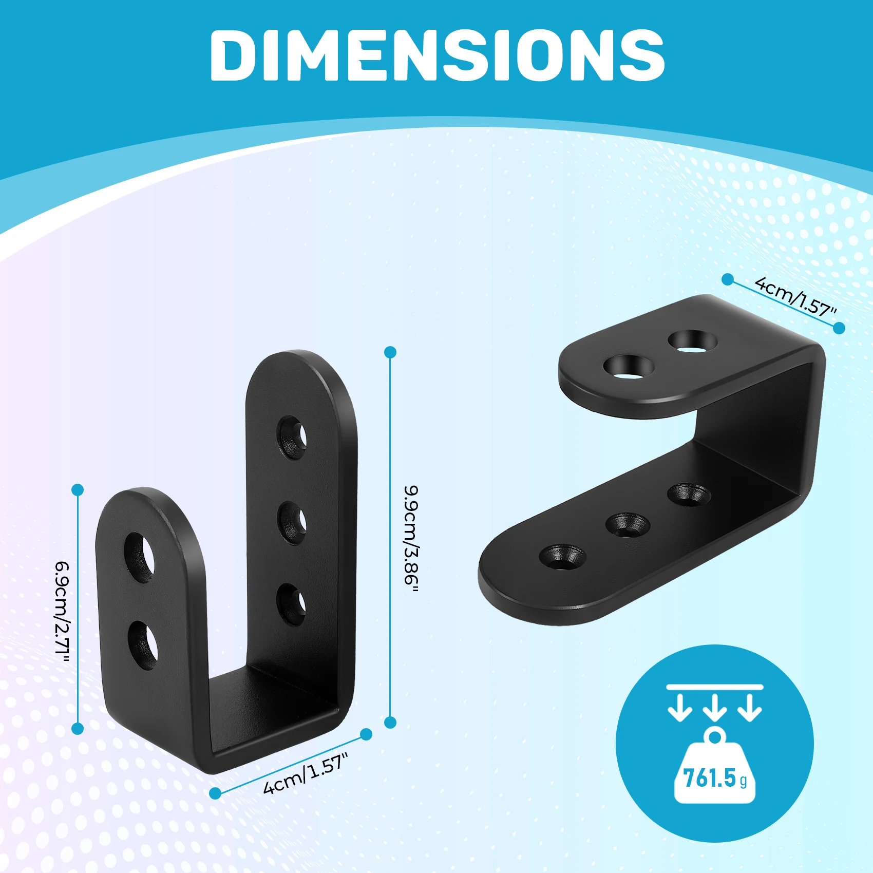 Soportes de puerta en U para el hogar, barra abierta de seguridad, refuerzo de puerta de garaje, se adapta a tablas de 2x4, paquete de 2