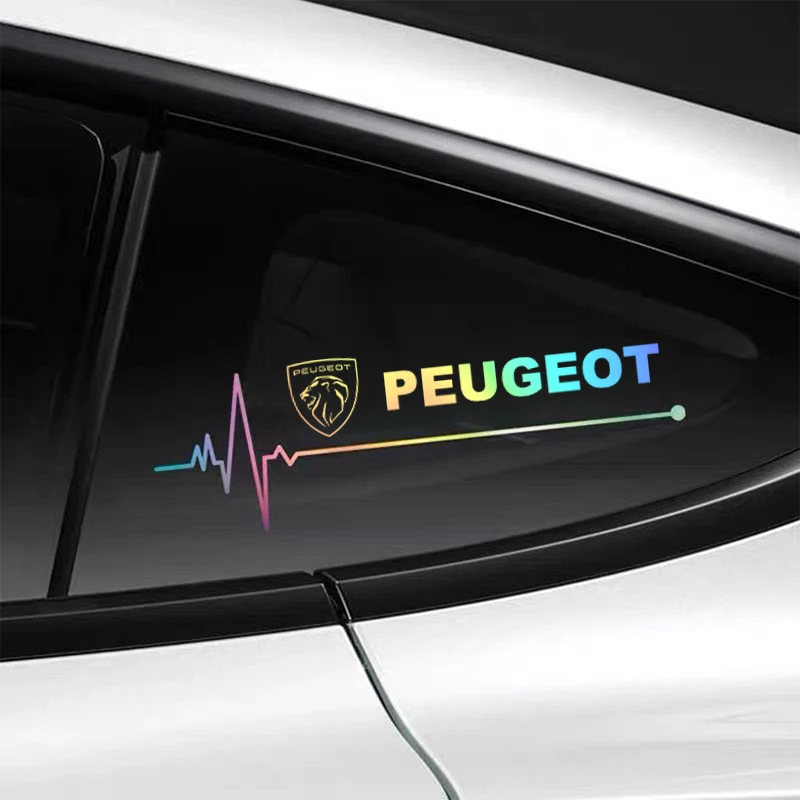2 autocollants de voiture réfléchissants au laser, décoration adaptée à Peugeot 207 208 301 307 308 406 407 408 508 2008 3008 4008 5008, décoration de voiture