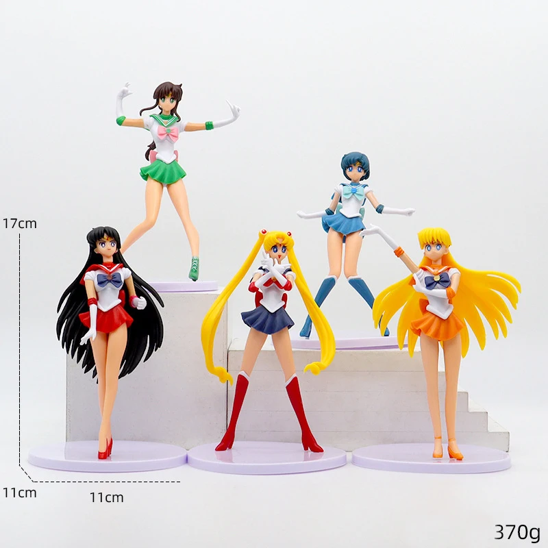 Anime Matroos Maan Actie Figuur Model Geschenken Verzamelbare Beeldjes Voor Kinderen 17Cm 5 Stuks In Een Set