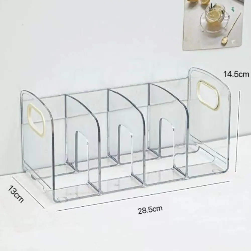 Durable Clear Acrylic Bookends with Handle Desk Organizer Desktop Book Holder Desktop Sorting Rack Study Supplies