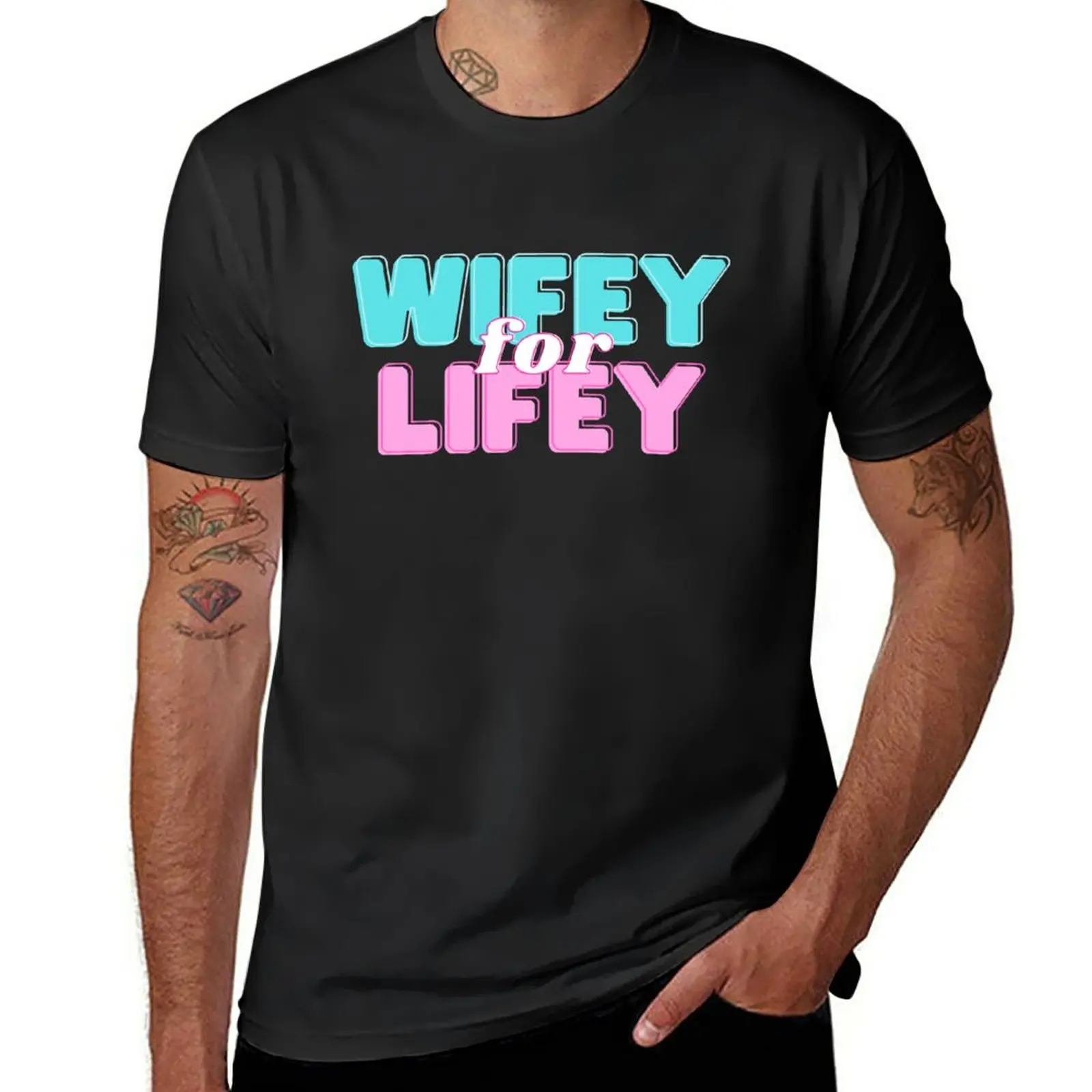 New Wifey for lifey, blue and purple T-Shirt custom t shirt plain t-shirt t shirt man t-shirts man men graphic t shirts