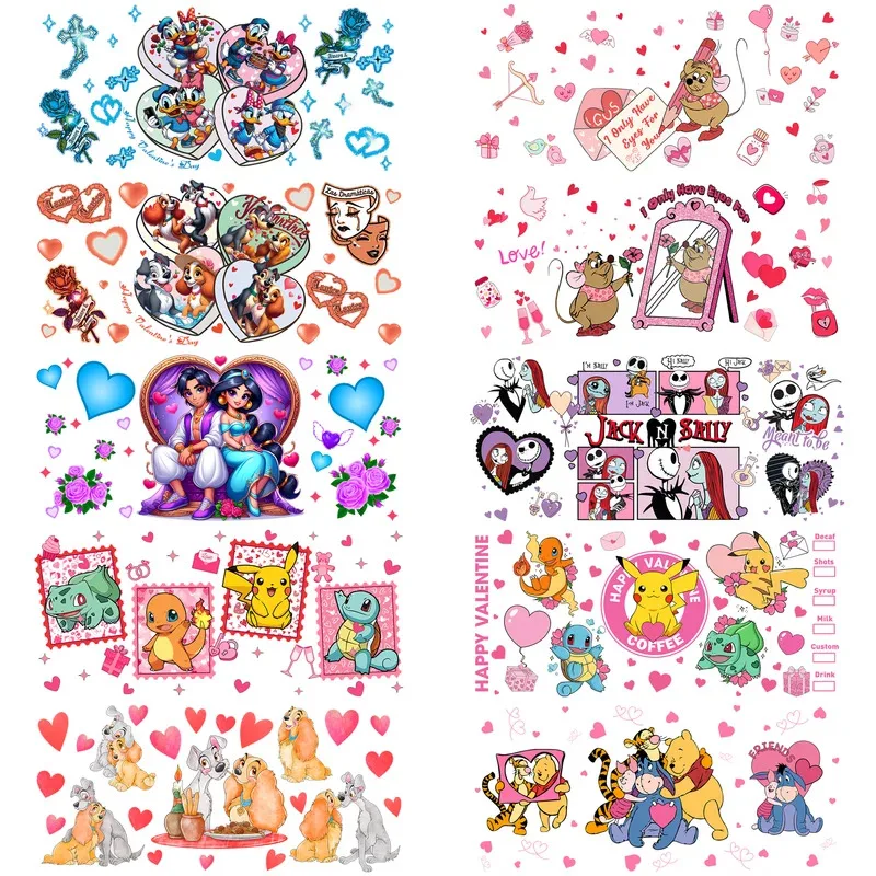 

Happy Valentine Series UV DTF Transfer Sticker Space War For The 16oz Libbey Glasses Wraps Bottles Cup Sticker DIY Gift Sticker