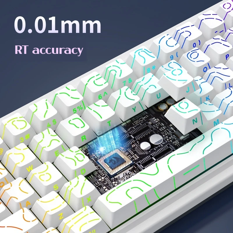 Redragon M68pro Magnetic Switch Gaming Keyboard 68 Keys 8000HZ RT0.01 Rgb Hifi Wired Esports Gamer Keyboard For Laptop Tablet Pc