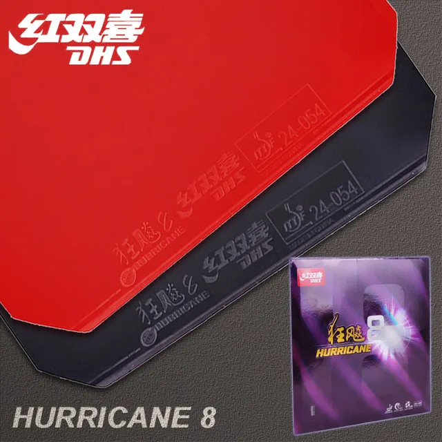 Guma do tenisa stołowego DHS Hurricane 8 Elastyczna, o wysokiej lepkości, do ping-ponga Speed ​​& Loop Pimples-in z gęstą gąbką