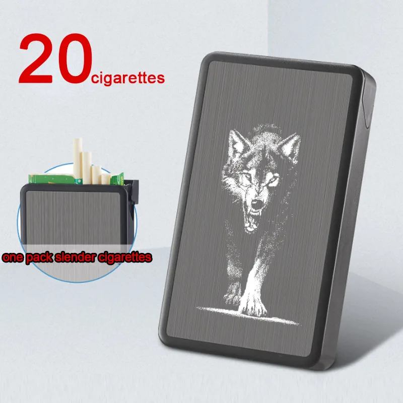 Unique Retro PU Leather Cigarette Case Portable Pocket Cigaret Pack 20 Thin Cigarette Boxes Women Smoker Gift