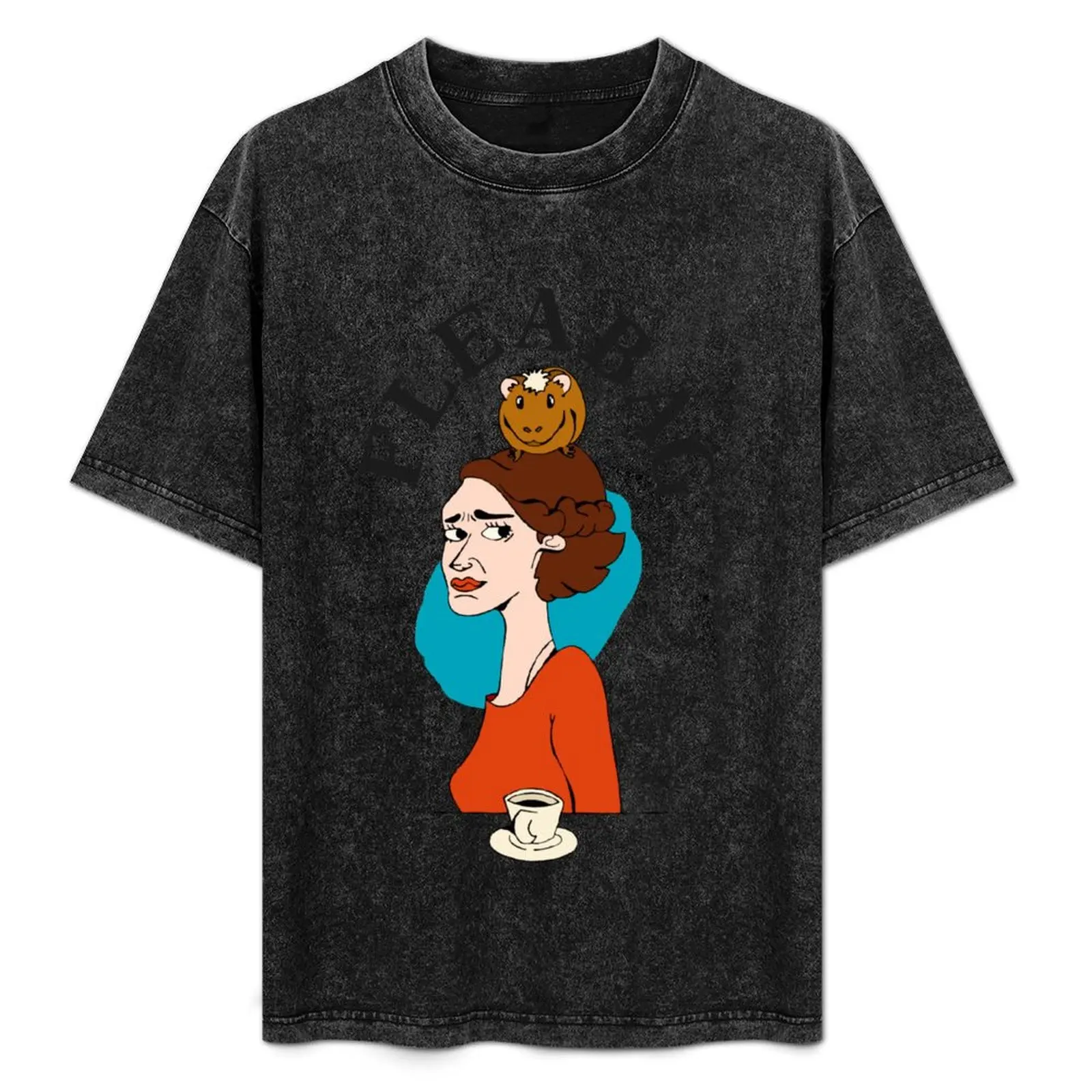 

FLEABAG DRAWING with lettering T-Shirt Work Wear Simple Tee Shirt