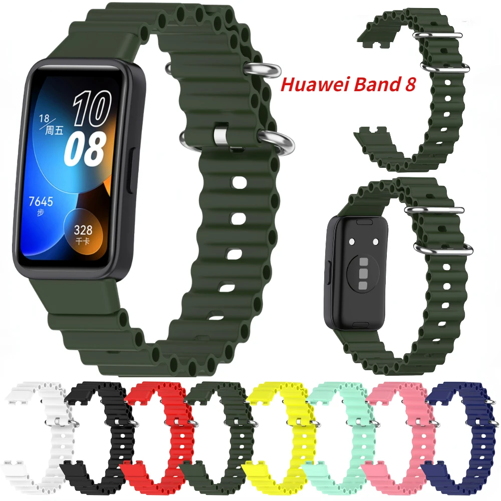 

Ocean Silicone Band for Huawei Band 8 Bracelet Breathable replaceable wristband for huawei band 8 Strap Smart Watch Accessories