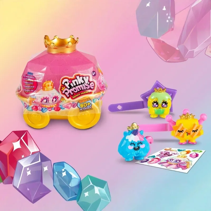 PinkyPromise Gemmy Friends Fantasy Princess Carriage Hair Clip Gemstone Blind Box Toy Q Version Model Toys for Kids Gifts