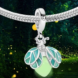 925 Sterling Silver Luminous Sweet Firefly Pendant Can DIY Made Into Bracelets Necklace High Quality Jewelry Gift